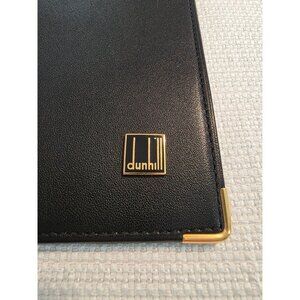Vintage Dunhill Black Leather Coat Wallet Gold Corners Made in Spain